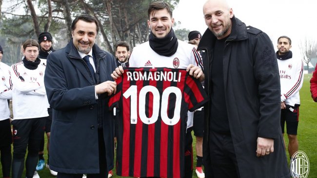 Romagnoli uhonorowany z okazji stu występów w barwach Milanu